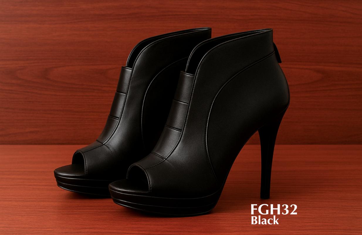 FGH32-femmes-noires-bottines-à-talons-hauts-à-bout-ouvert